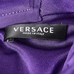Pre Owned Versace Purple Jersey Cut-Out Sleeveless Top S