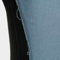 Pre Owned Versace Blue/Black Denim and Cotton Skinny Jeans M Waist 28"