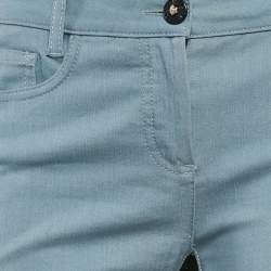 Pre Owned Versace Blue/Black Denim and Cotton Skinny Jeans M Waist 28"