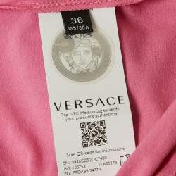 Pre Owned Versace Pink I love Versace Print Jersey T-Shirt XS