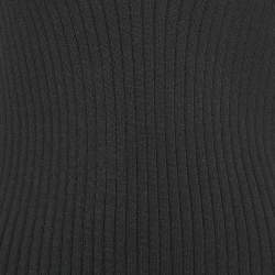 Versace Black Rib Knit Medusa Detail Tank Top L
