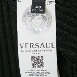Versace Black Rib Knit Medusa Detail Tank Top L