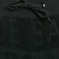 Versace Black Monogram Tuft Cotton Knit Joggers XS