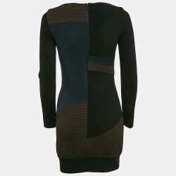 مملوكة مسبقًا Versace Black Jersey Panel Detail Long Sleeve Mini Dress M