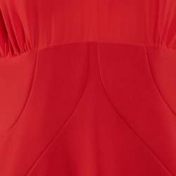 Versace Red Silk Blend V-Neck Short Dress L