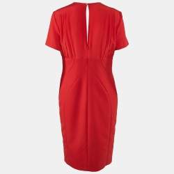 Versace Red Silk Blend V-Neck Short Dress L