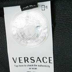 Versace Black Leather Zipper Detail Flared Mini Skirt M