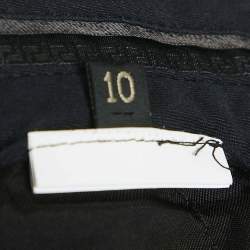 Versace Black Greek Key Pocket Detail Straight Leg Trousers L