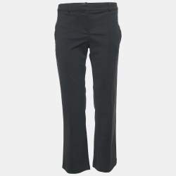 Versace Black Greek Key Pocket Detail Straight Leg Trousers L