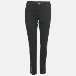 Versace Jeans Black Denim Side Stud Detail Jeans L Waist 35"