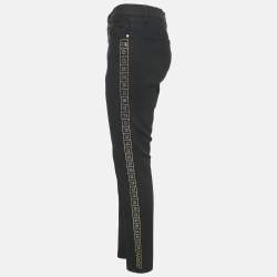 Versace Jeans Black Denim Side Stud Detail Jeans L Waist 35"