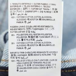 Versace Blue Logo Print Denim Strapless Mini Dress M