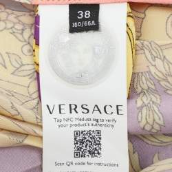 Versace Multicolor Printed Satin Ruffled Skirt S