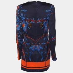 Versace Multicolor Viscose Blend Long sleeve Mini Dress M