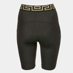 Pre Owned Versace Black Nylon Greca Band Cycling Shorts S