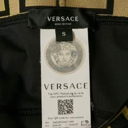 Pre Owned Versace Black Nylon Greca Band Cycling Shorts S