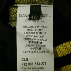 Pre Owned Versace Black/Yellow Greca Pattern Jersey Crewneck Sweatshirt S