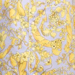 Versace Purple/Yellow Barocco Baroque Print Silk Shirt and Pants Set XS