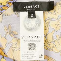 Versace Purple/Yellow Barocco Baroque Print Silk Shirt and Pants Set XS