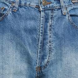 Versace Vintage Blue Washed Denim Wide Leg High Ride Jeans L Waist 31" 