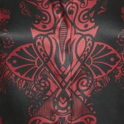 Pre Owned Versace Burgundy Paisley Print Satin Shirt M