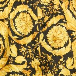 Versace Yellow Silk Greca Border Barocco Pyjama Pants M