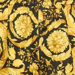 Versace Yellow Silk Greca Border Barocco Pyjama Pants M