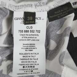 Versace White Newspaper Print Cotton Crew Neck T-Shirt S