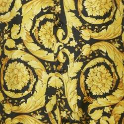 Versace Yellow Barocco Print Silk Pajama Shirt S