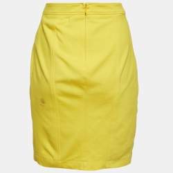 Versace Yellow Jersey Metal Detail Mini Dress S
