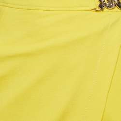 Versace Yellow Jersey Metal Detail Mini Dress S