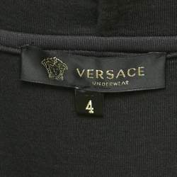 Pre Owned Versace Black Greca Border Jersey Zip-Front Jacket L
