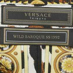 Pre Owned Versace Tribute Black Silk Wild Baroque SS 1992 Shirt Dress M