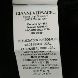 Versace Black Logo Embroidery Cotton Crew Neck T-Shirt M
