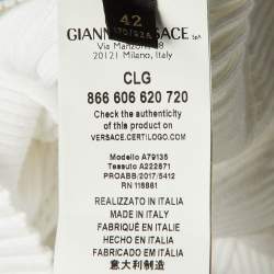 Versace White Rib Knit Crew Neck Jumper M 