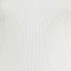 Versace White Rib Knit Crew Neck Jumper M 