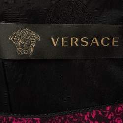 Versace Pink Baroque Snake Print Crepe Sleeveless Dress M