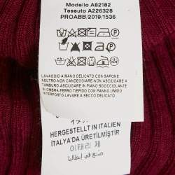 Versace Burgundy Wool Knit Button Detail Maxi Dress M
