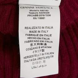 Versace Burgundy Wool Knit Button Detail Maxi Dress M