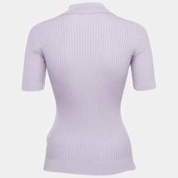 Versace Purple Rib Knit Top S