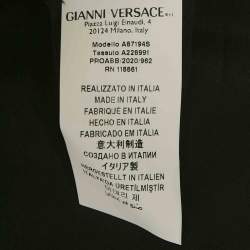 Pre Owned Versace Black/White Printed Crepe Sleeveless Dress M