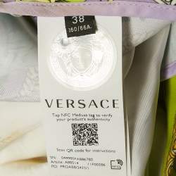 Pre Owned Versace Green Barocco Crepe Metallic Ring Detail Shorts S