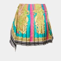 Versace Black/Multicolor Printed Silk Mini Skirt M Versace | TLC