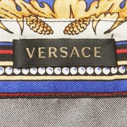Pre Owned Versace Multicolor Baroque Print Silk Button Front Shirt M