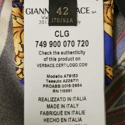 Pre Owned Versace Multicolor Baroque Print Silk Button Front Shirt M