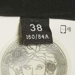 Pre Owned Versace Yellow Printed Lace Detaiil Bralette S