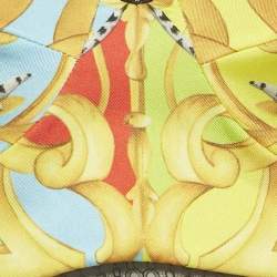 Pre Owned Versace Yellow Printed Lace Detaiil Bralette S