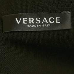 Pre Owned Versace Yellow Printed Lace Detaiil Bralette S