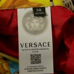Pre Owned Versace Multicolor Barocco Acanthus Print Satin Shorts S