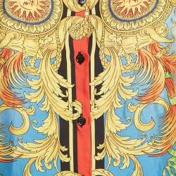 Pre Owned Versace Multicolor Barqoue Print Silk Short Sleeve Shirt S
